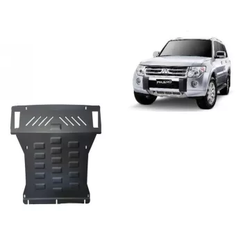   Mitsubishi Pajero 4 (V80, V90) 2007-2021 SCUT Steel Engine and cooler skid plate