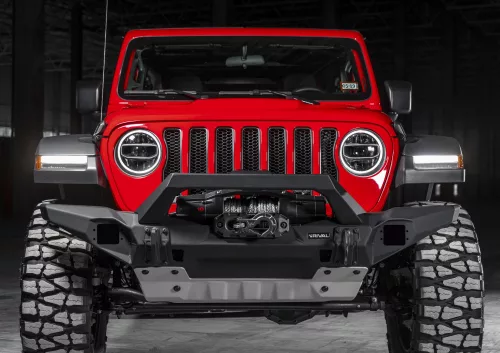 RIVAL4x4 aluminium front bumper with winch holder Jeep Wrangler JL, JK; Jeep Gladiator JT