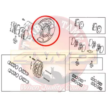   Terrain Tamer Porvédő lemez tárcsafékhez első bal oldali (Backing Plate Front L/H) Toyota Landcruiser FZJ HZJ 105 76 FZJ HDJ HZJ 78 79 80 HZJ 71 VDJ 76 78 79 1992->