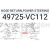   Power steering low-pressure rubber hose for Nissan Patrol Y61