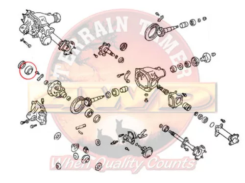 Terrain Tamer Első differenciálmű támcsapágy Id=50Mm Toyota Hilux LN107|111|130|61 RN106|110|130 VZN130 YN130|63 Landcruiser KDN90|95 KZJ90|95 RZJ90|95 VZJ90|95