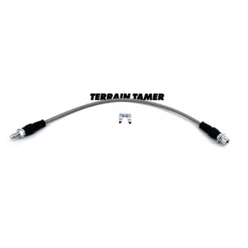   Terrain Tamer Fonott fékcső hátsó alváztól a differenciál házig ABS nélküli modellhez ( Braided Brake Hose Rear Chassis To Diff Housing Without Abs) Toyota Landcruiser FZJ HDJ HZJ VJ 78 79 HZJ 71 VDJ 76 1999->