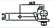 Auto-Hook tow hook USA bracket for vehicles 51 x 51 mm