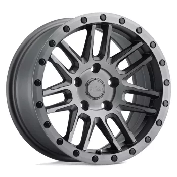   Alloy Wheel 17x8 ET30 5x120 Matte Brushed Gunmetal W/ Black Bolts Arches Black Rhino