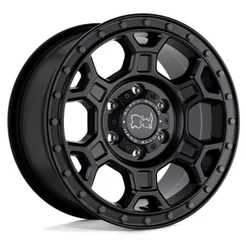   Alloy Wheel 17x8 ET45 6x130 Matte Black W/ Gunmetal Bolts Midhill Black Rhino