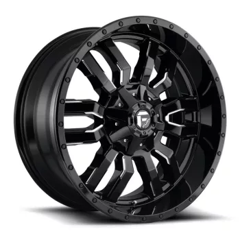   Alloy Wheel 22x9.5 ET20 8x165.1 D595 Sledge Gloss Black Milled Fuel