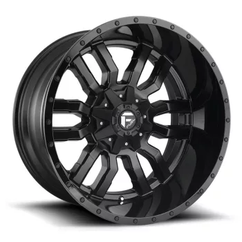   Alloy Wheel 22x10 ET-18 6x135/6x139,7 D596 Sledge Matte Black Gloss Black LIP Fuel
