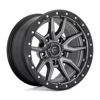   Alloy Wheel 17x9 ET-12 5x127 D680 Rebel Matte GUN Metal Black Bead Ring Fuel