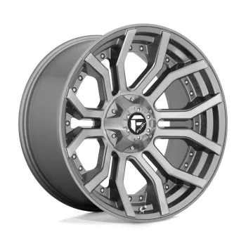   Alloy Wheel 20x10 ET-18 6x135/6x139,7 D713 Rage Platinum Brushed GUN Metal Tinted Clear Fuel