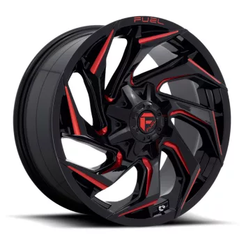   Alloy Wheel 20x9 ET20 6x135/6x139,7 D755 Reaction Gloss Black Milled W/ RED Tint Fuel