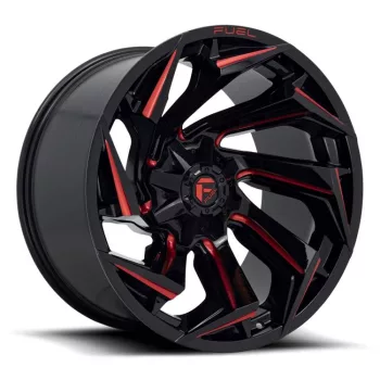   Alloy Wheel 22x10 ET-18 6x135/6x139,7 D755 Reaction Gloss Black Milled W/ RED Tint Fuel