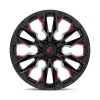   Alloy Wheel 22x10 ET-18 6x139.7 D823 Flame Gloss Black Milled W/ Candy RED Fuel