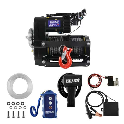 HusarWinch BST RS 12000 Lbs 12V with synthetic rope, Dual motor