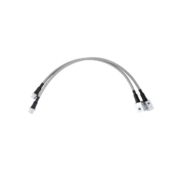   Flexible Teflon-coated steel braided 2-piece brake hose set for chassis and axle for Nissan Patrol Y60 without ABS +10cm
