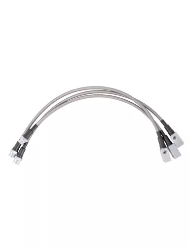 Flexible Teflon-coated steel braided 3-piece brake hose kit for chassis and axle Nissan Patrol Y61 with ABS +10cm