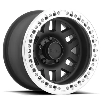   Alloy Wheel 17x9 ET-38 6x139.7 KM229 Machete Crawl Beadlock Satin Black W/ Machined Ring KMC