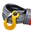   Powerline Grey synthetic rope 10 mm x 28 m. with thimble and hook MBL 10.5T