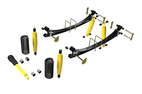 Terrain Tamer felfüggesztés készlet emelés +40mm +100kg terhelésig elöl +200kg terhelésig hátul benzineshez Toyota Landcruiser 78|79 1999-> szintszabályzás nélküli modellek