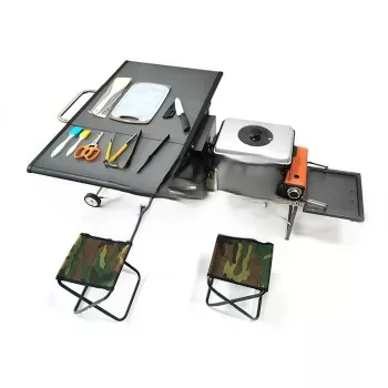   Snake4x4 Camping set with kitchen top, stove and 2 chairs (74x45x44cm)