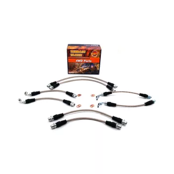   Terrain Tamer Fonott fékcső készlet ABS-el ls SC-vel felszerelt modellekhez (Braided Brake Hose Kit Suit To 2" Raised Susp. Suit Abs & Sc) Toyota Landcruiser VDJ 76 78 79 2016->