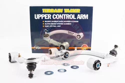 Terrain Tamer Upper Reinforced Control Arm Set with Replaceable Ball Joints for Toyota Hilux Revo