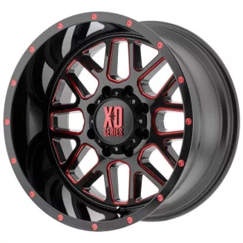   Alloy Wheel 20x10 ET-24 5x127 XD820 Grenade Satin Black Milled/Red Clear Coat XD Series