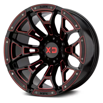   Alloy Wheel 20x10 ET-18 6x139,7 XD841 Boneyard Gloss Black Milled With Red Tint XD Series